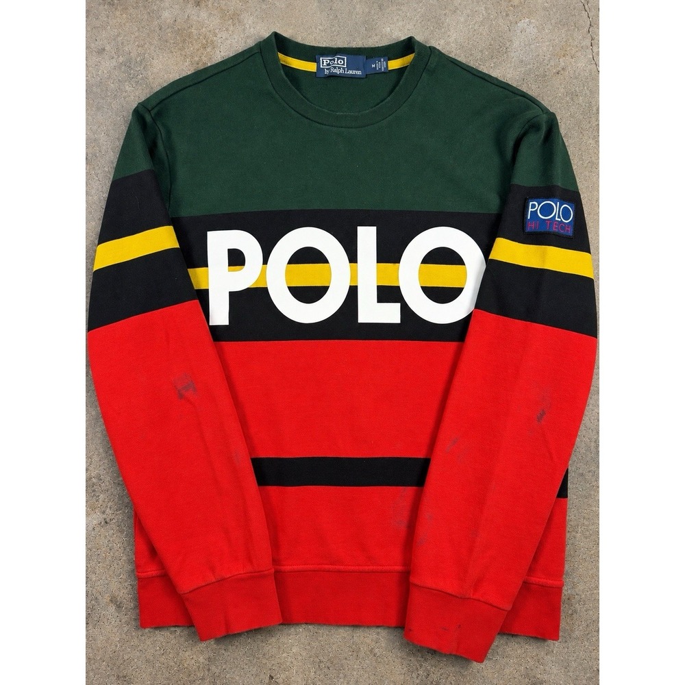 Polo Ralph Lauren Hi Tech Men's M Colorblock POLO Logo Sweatshirt 2018
